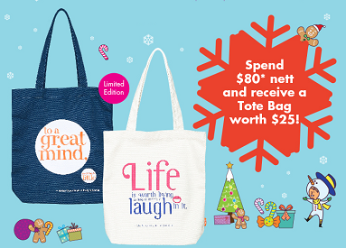 Spend $80 Nett & Receive A Tote Bag Worth $25!